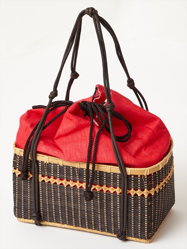 【残りわずか】麻無地巾着part2|レッド