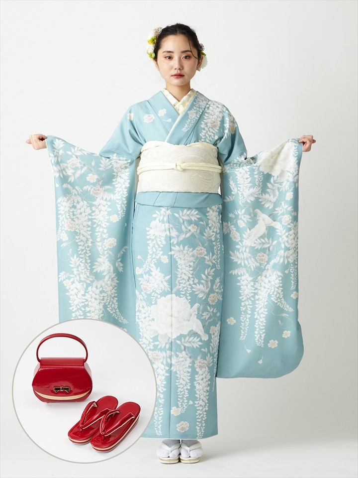 レンタル振袖【F1716】 シロバトシノワ|レッド