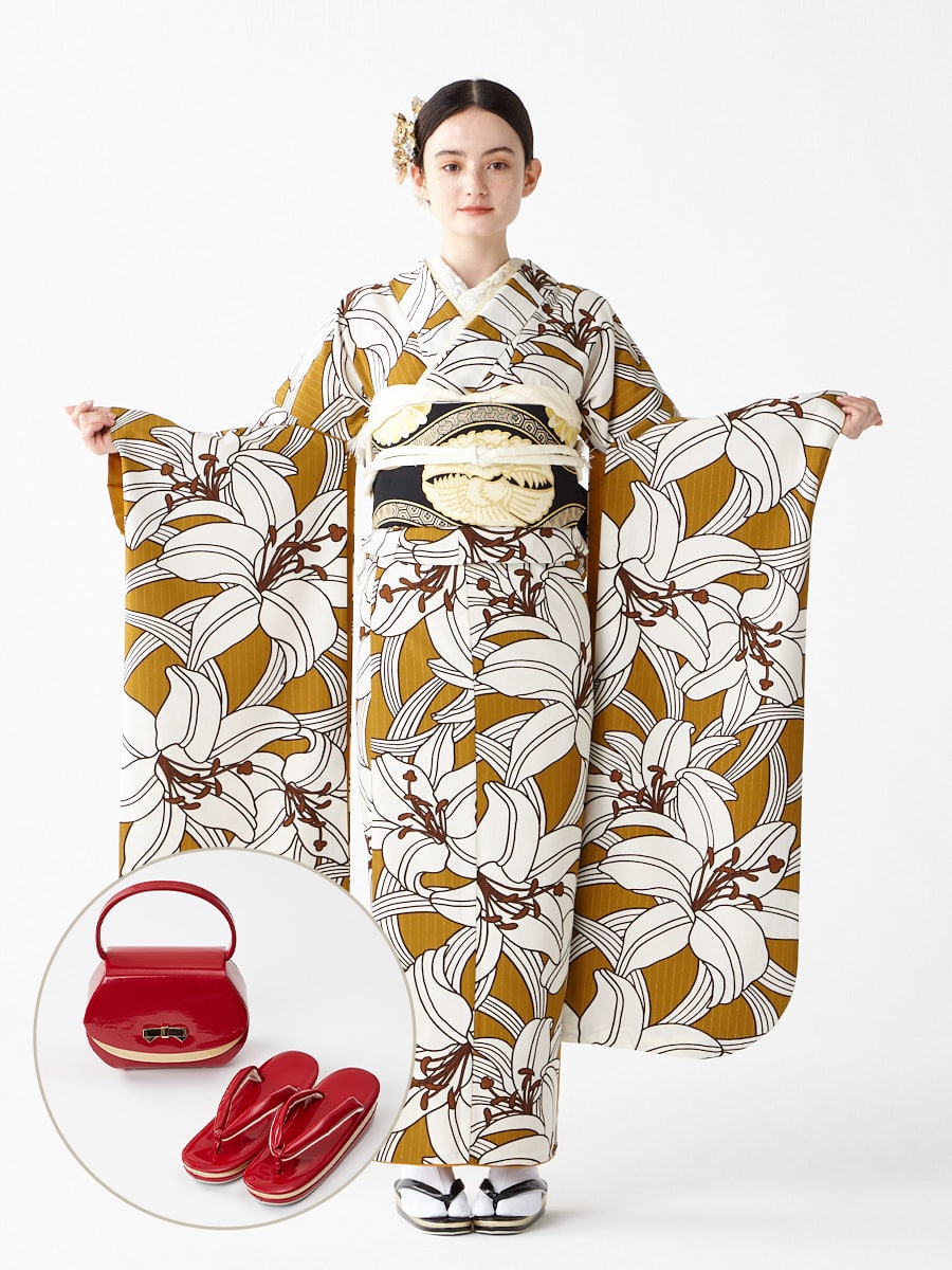 レンタル振袖【F2721】 百合|レッド