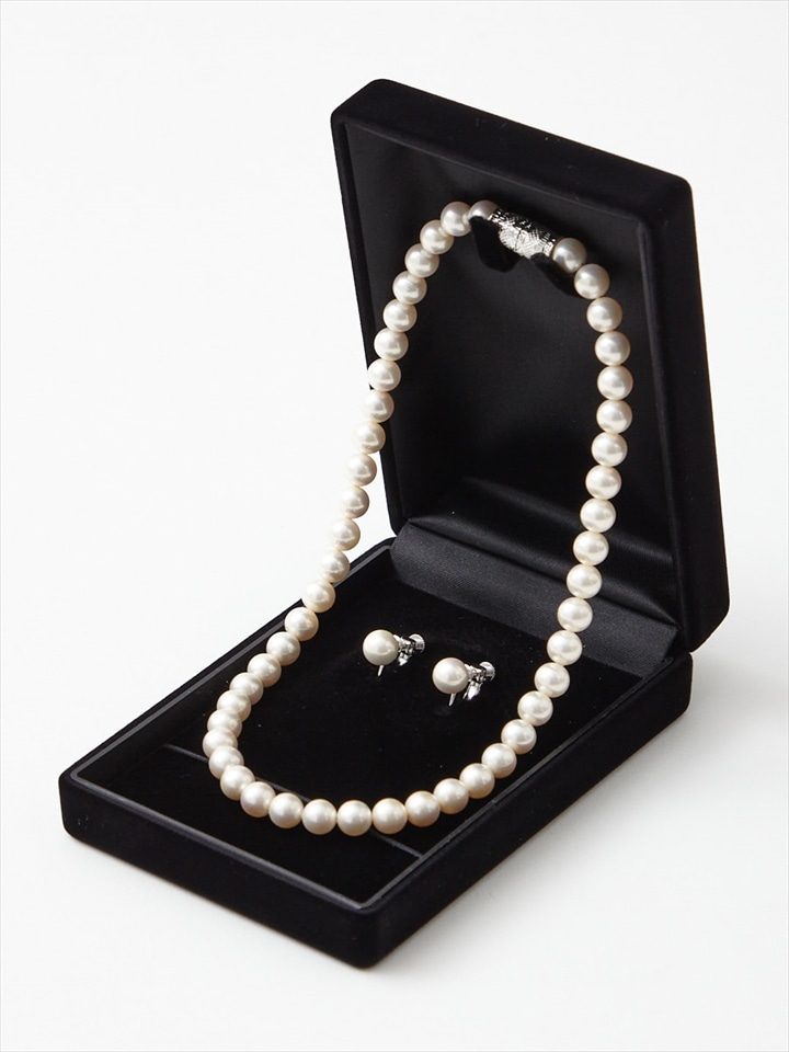 【喪服・礼服用】純正国産貝パールネックレスセット|ホワイト