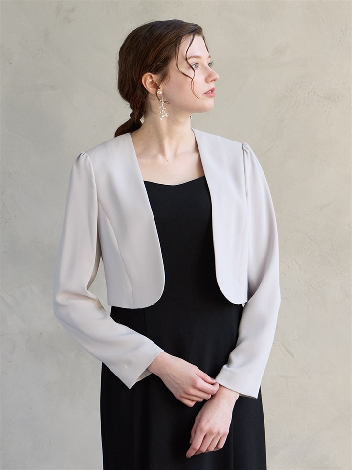 ノーカラージャケット|グレー