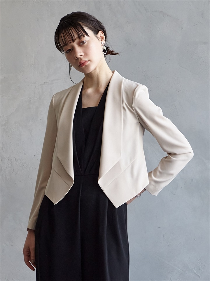 ショールカラージャケット|ベージュ