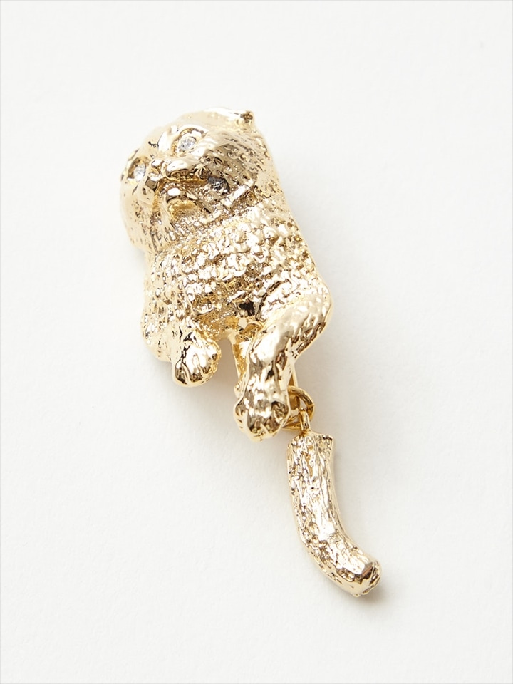 のっかり猫帯留|ゴールド