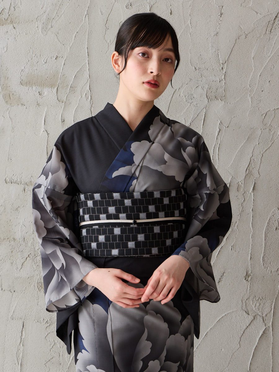 浴衣単品「 キャロル 」|ブラック