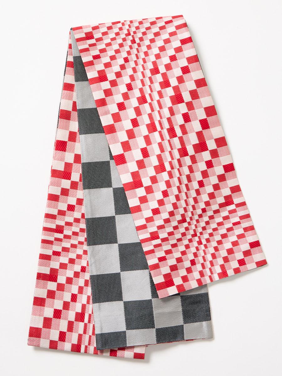 半巾帯「よろけ波」|レッド