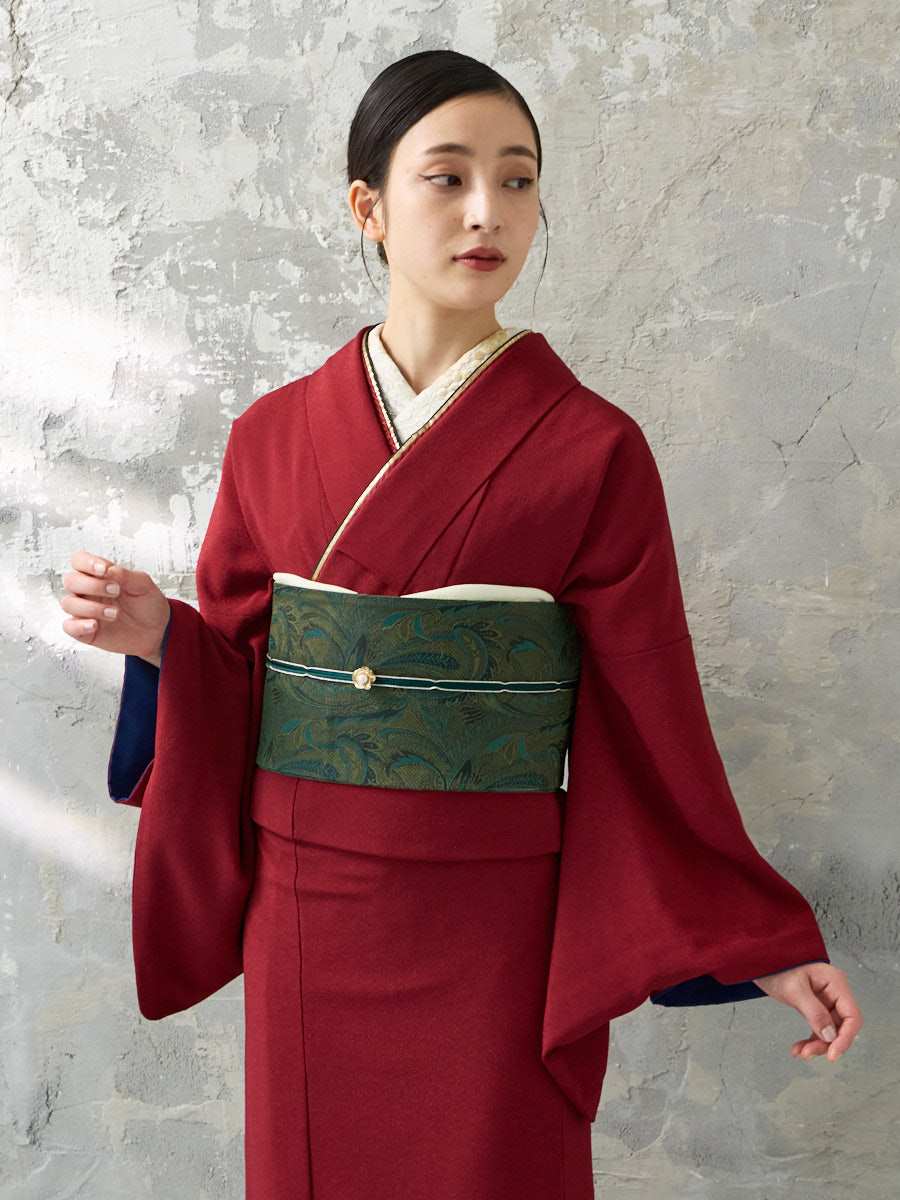 着物単品「 furifu色無地 」|ボルドー