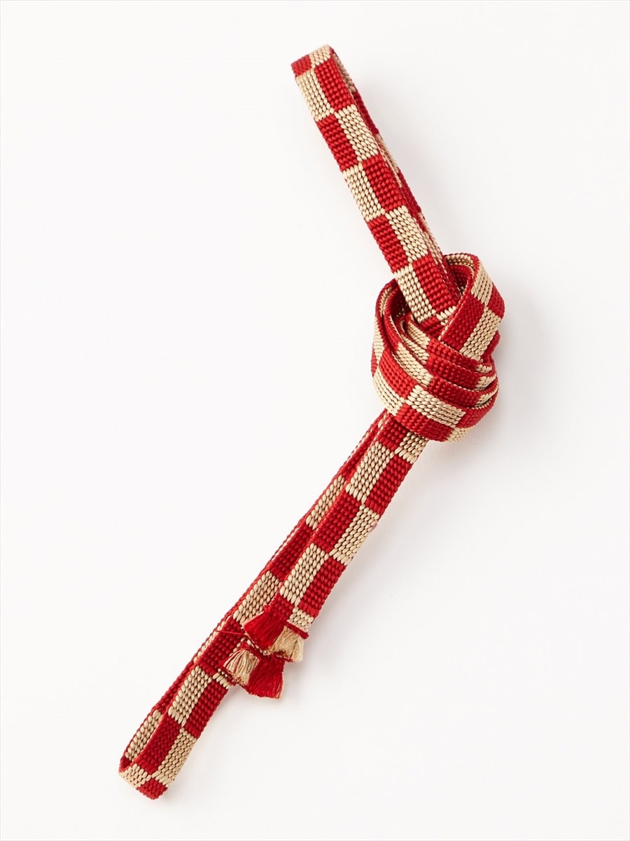 【ラスト1点】帯締め「市松三分紐」|レッド