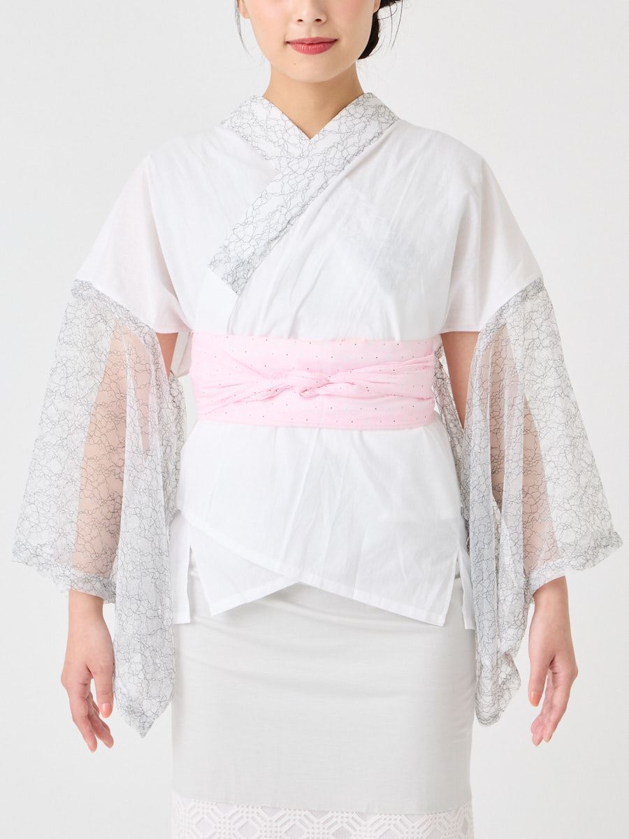 【ラスト1点】シアーレース半襦袢|ホワイト